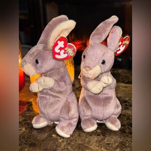 🐰 TY Beanie Babies Springy Bunny Pair Leap Year 2000 Plush